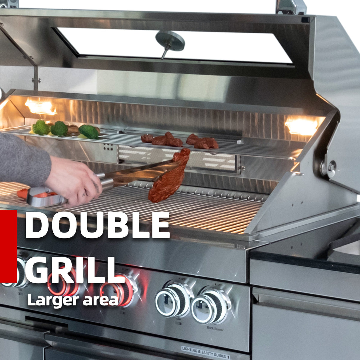 Stainless Steel Gas Grill with Rotisserie Kit - Outdoor Kitchen Island