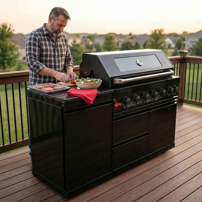 6-Burner Deluxe Stainless Steel Propane Gas Outdoor Kitchen Grill
