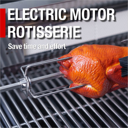 Stainless Steel Gas Grill with Rotisserie Kit - Outdoor Kitchen Island