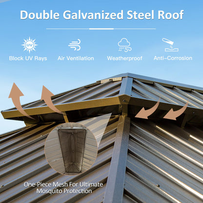 10' x 12' Hardtop Gazebo Permanent Metal Gazebo