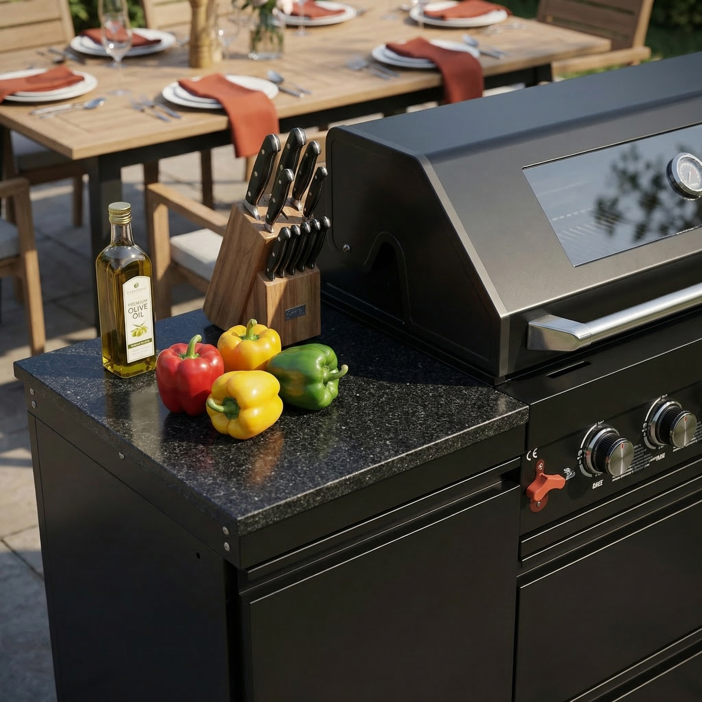 6-Burner Deluxe Stainless Steel Propane Gas Outdoor Kitchen Grill