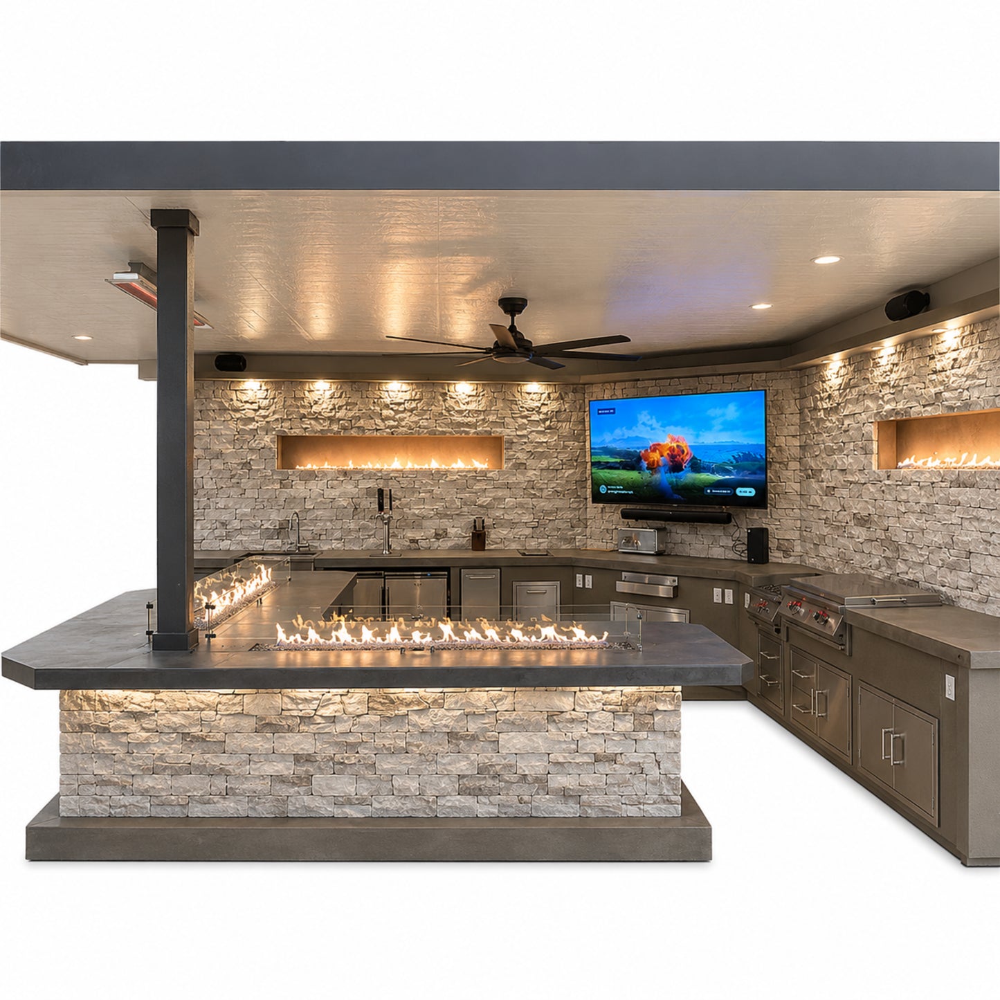 KoKoMo Luxury Outdoor Kitchen BBQ Island - Custom Built Premium Cooking Station for Your Backyard