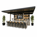 KoKoMo Outdoor Kitchen Pavilion – 20'x20' Luxury BBQ Island with 70" TV, Bar, Grill, Kegerator & More