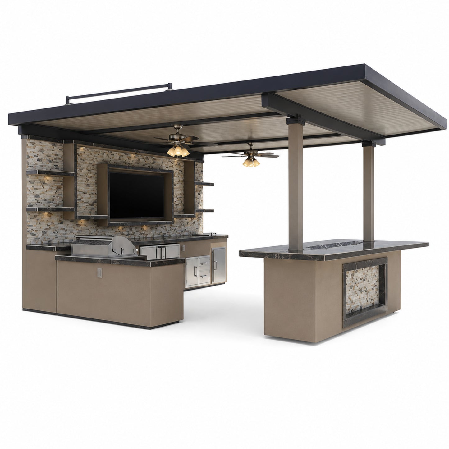 KoKoMo Montego Outdoor Kitchen BBQ Island – Stylish Built-In Grill Island for Patios