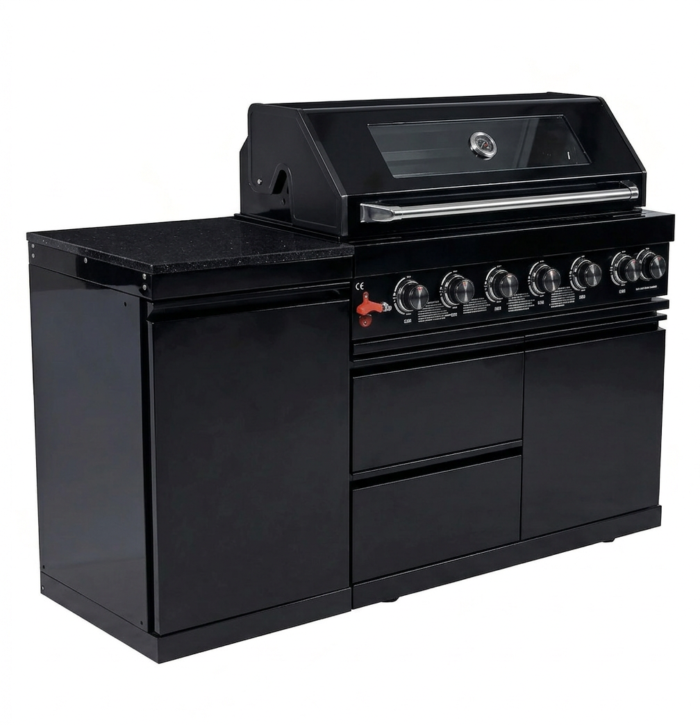 6-Burner Deluxe Stainless Steel Propane Gas Outdoor Kitchen Grill