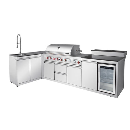 Outdoor Kitchen Island with 6+1 Burner Propane BBQ Grill – Stainless Steel
